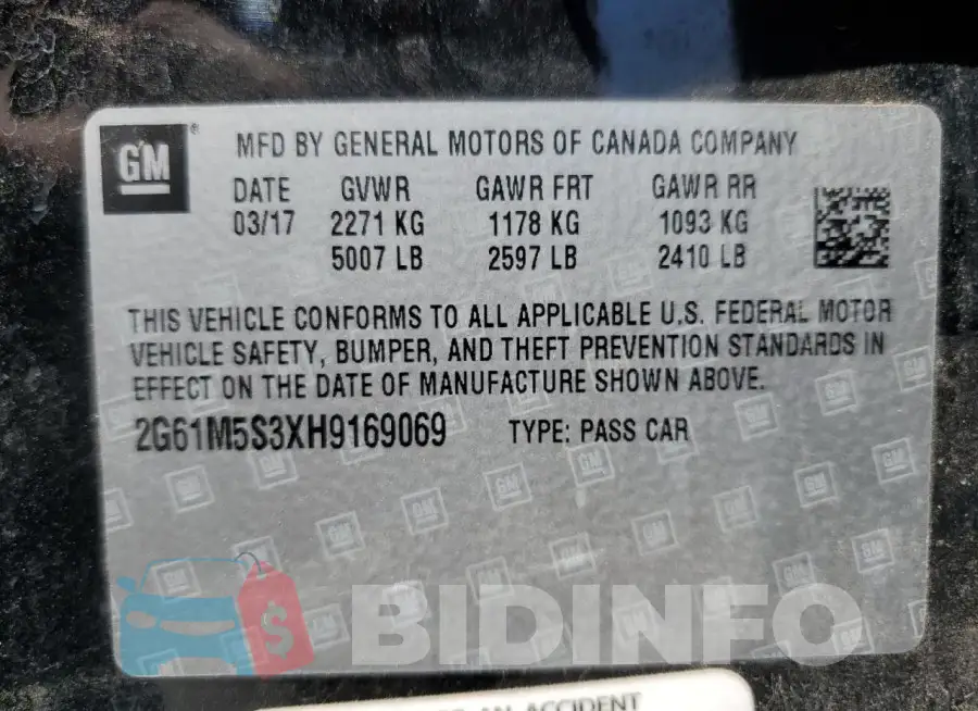 2G61M5S3XH9169069 Photo# 12
