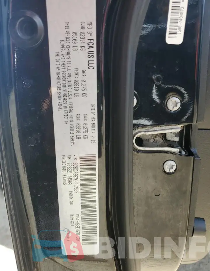 2C3CCABG7KH617967 Photo# 12