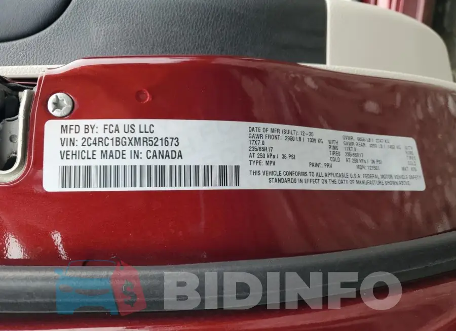 2C4RC1BGXMR521673 Photo# 13
