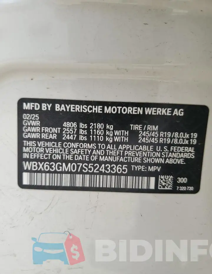 WBX63GM07S5243365 Photo# 14