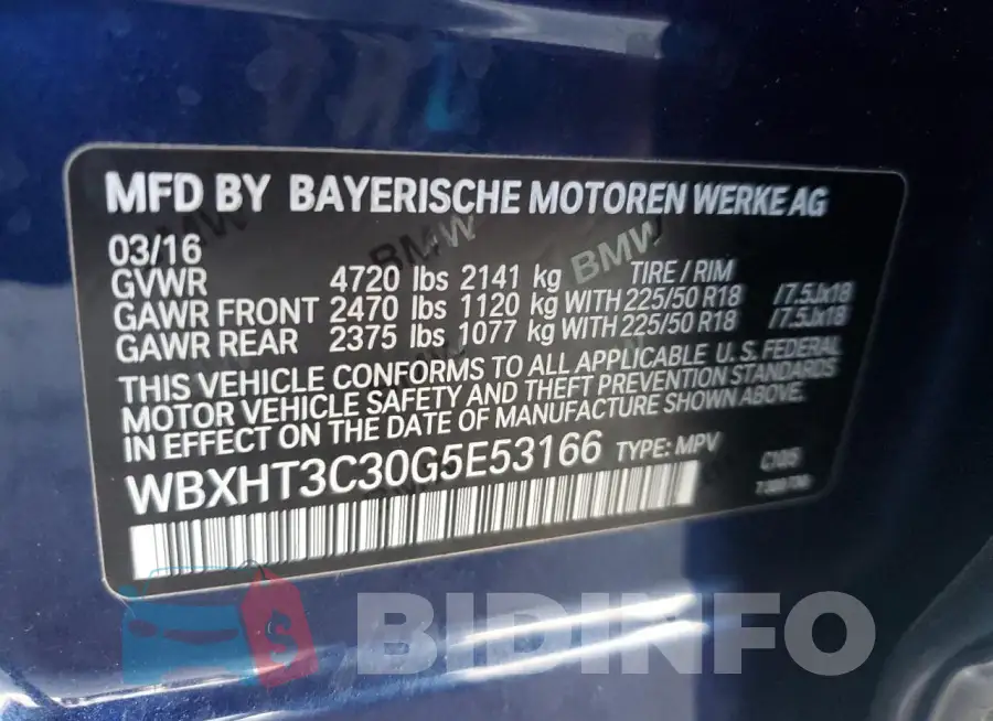 WBXHT3C30G5E53166 Photo# 12