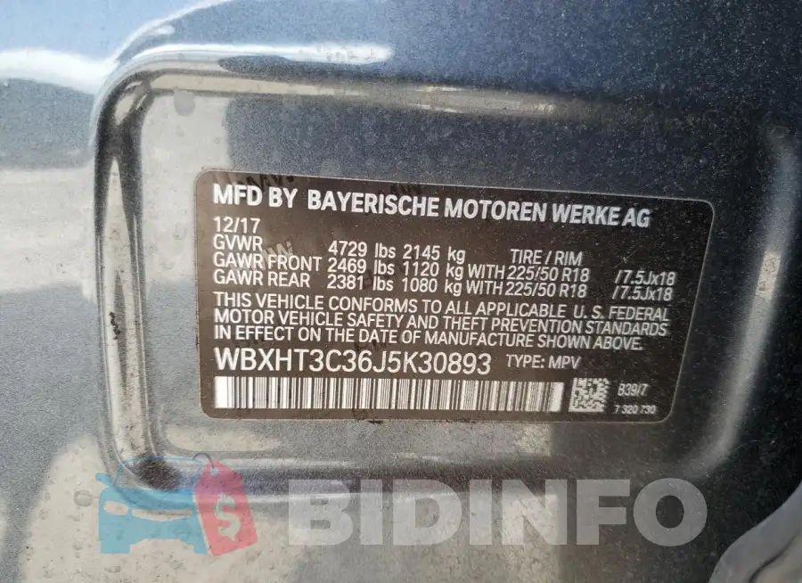 WBXHT3C36J5K30893 Photo# 13