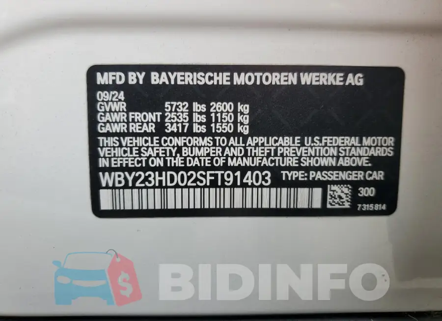 WBY23HD02SFT91403 Photo# 12