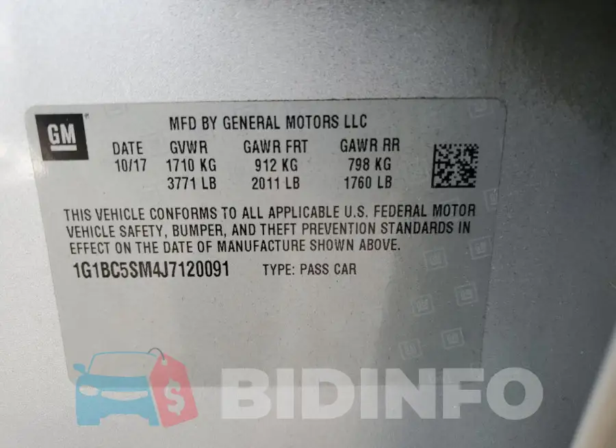 1G1BC5SM4J7120091 Photo# 13