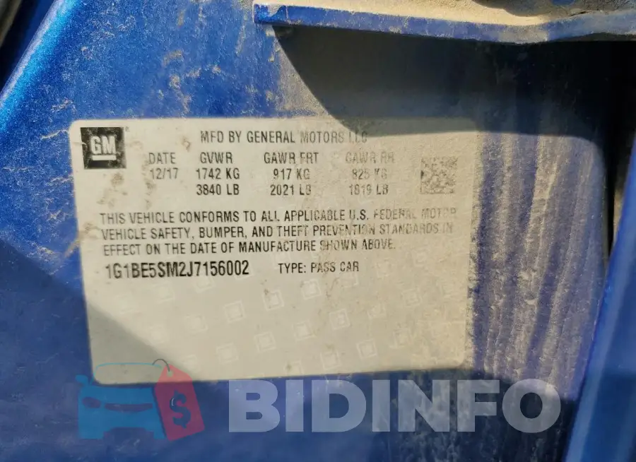 1G1BE5SM2J7156002 Photo# 13