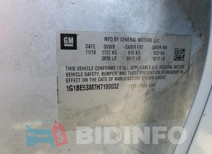 1G1BE5SM7H7180032 Photo# 12