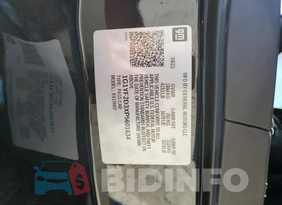 1G1YF2D3XP5601634 Photo# 12