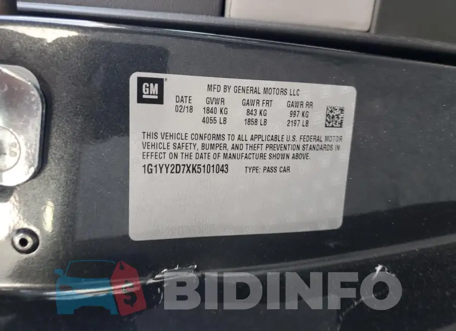 1G1YY2D7XK5101043 Photo# 13