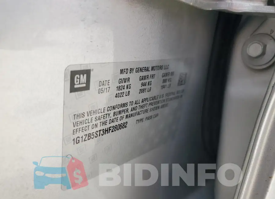 1G1ZB5ST3HF280682 Photo# 12