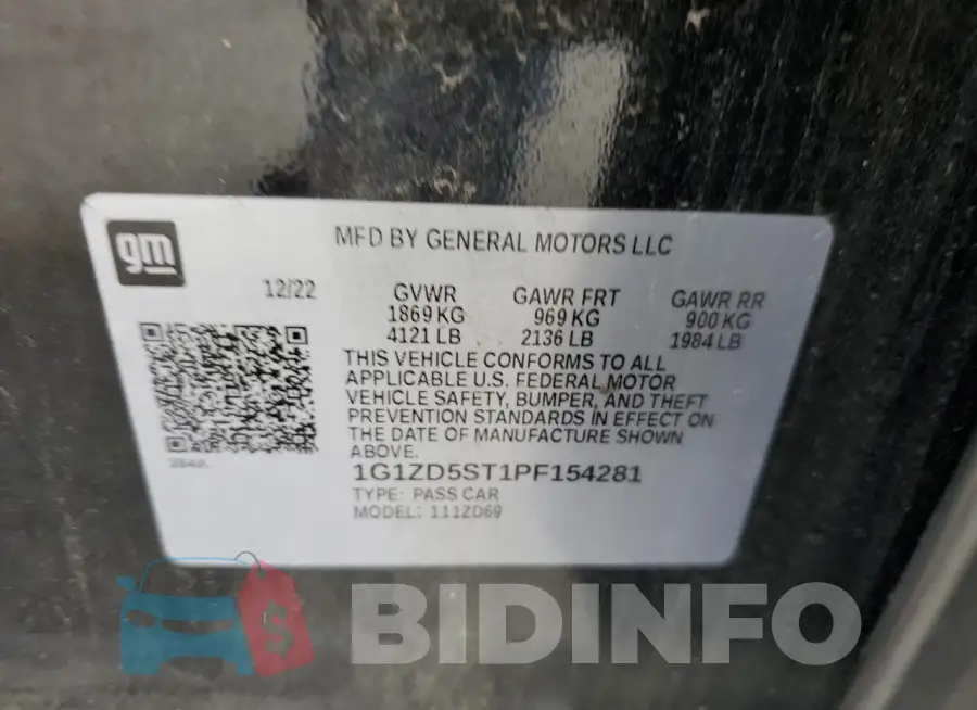 1G1ZD5ST1PF154281 Photo# 12