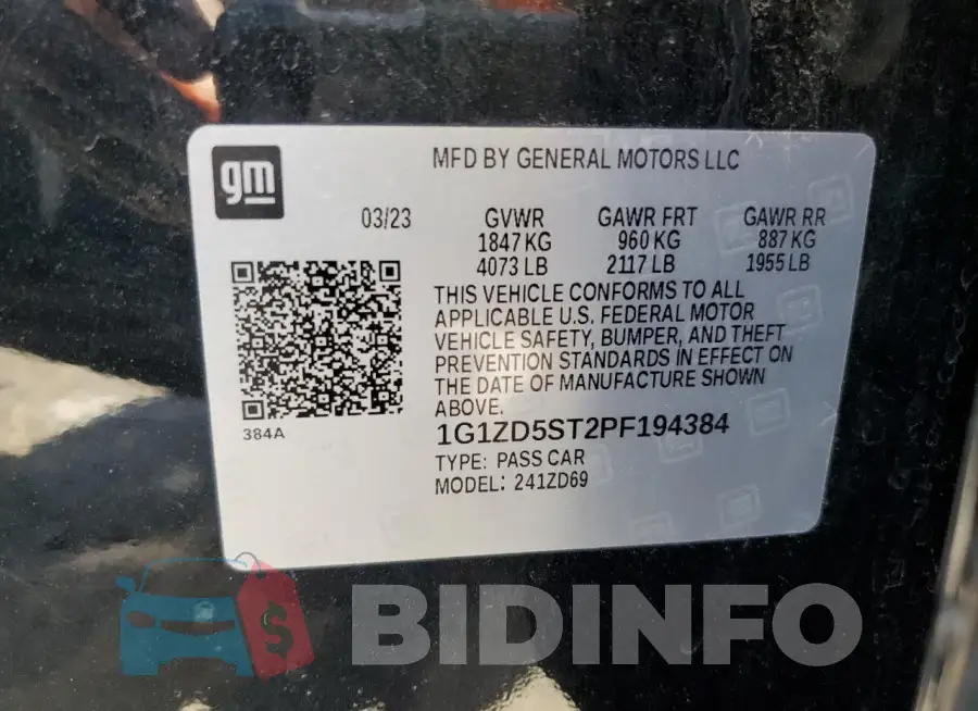 1G1ZD5ST2PF194384 Photo# 12