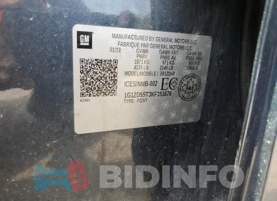 1G1ZD5ST3KF151679 Photo# 12