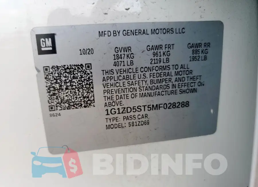 1G1ZD5ST5MF028288 Photo# 13