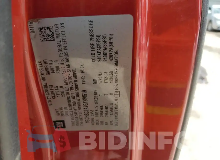 1GCHSCEA7G1280519 Photo# 12