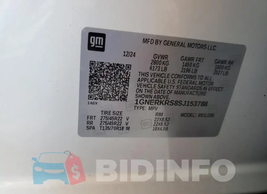 1GNERKRS8SJ153788 Photo# 12