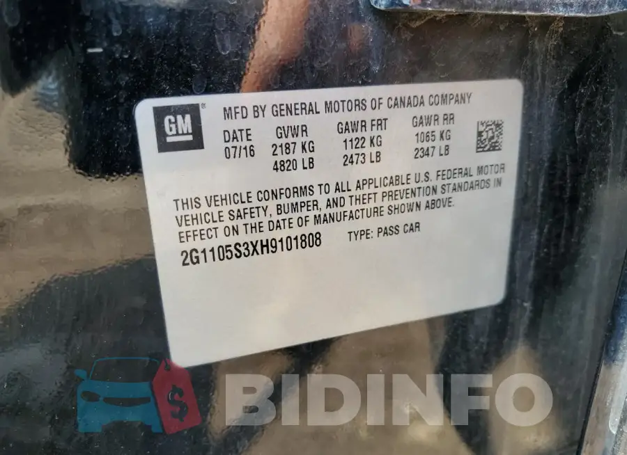 2G1105S3XH9101808 Photo# 13