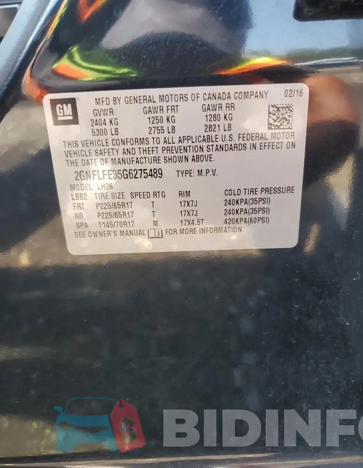 2GNFLFE35G6275489 Photo# 13