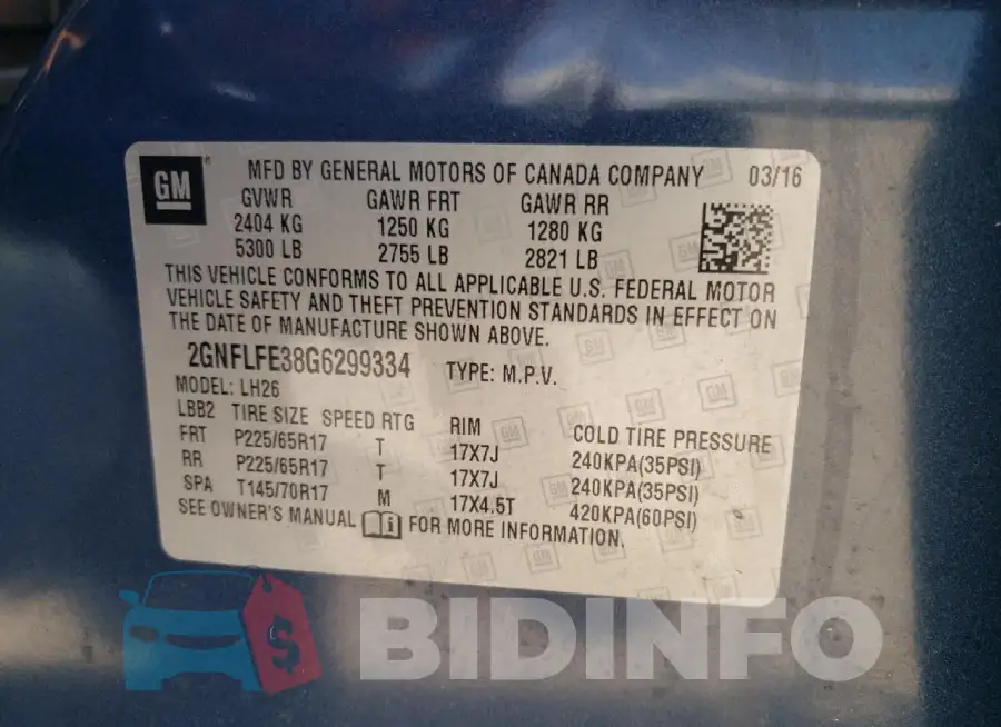 2GNFLFE38G6299334 Photo# 13