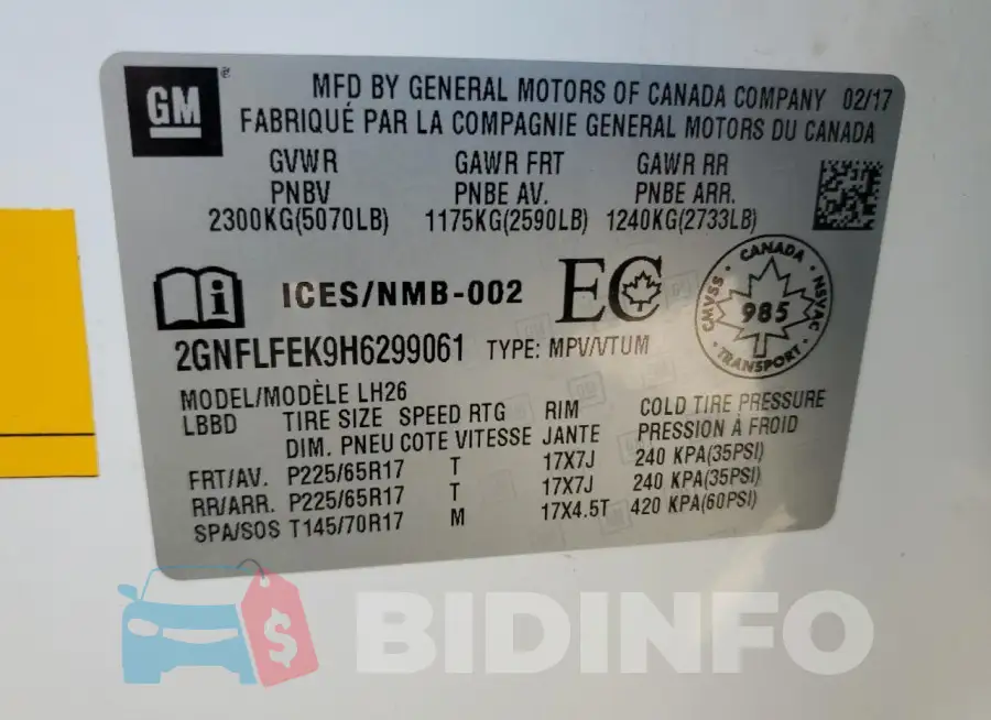 2GNFLFEK9H6299061 Photo# 13
