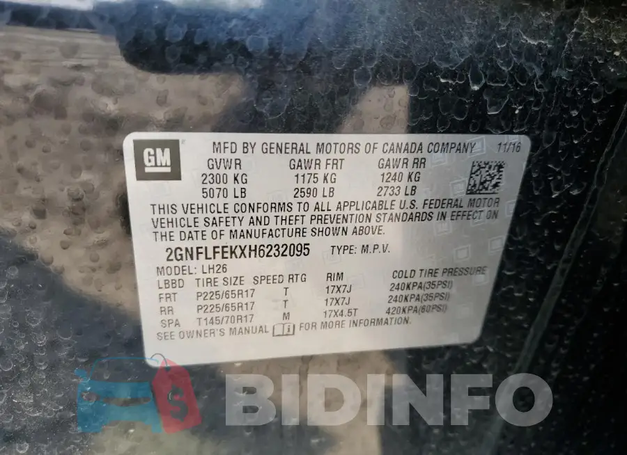 2GNFLFEKXH6232095 Photo# 13