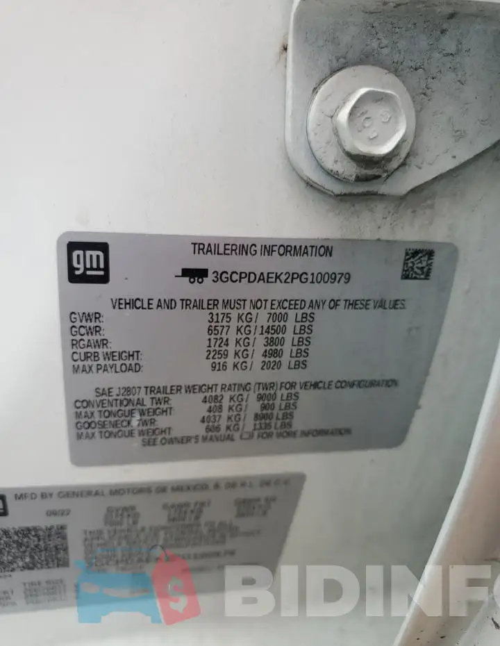 3GCPDAEK2PG100979 Photo# 12