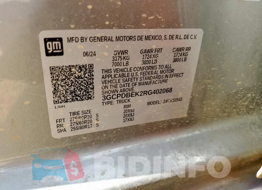3GCPDBEK2RG402068 Photo# 13