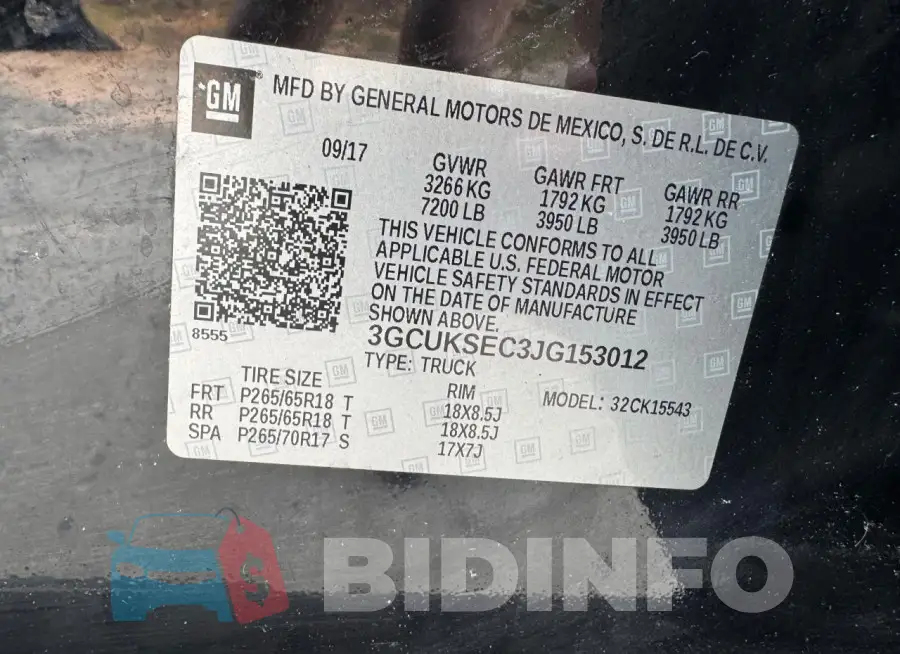 3GCUKSEC3JG153012 Photo# 10