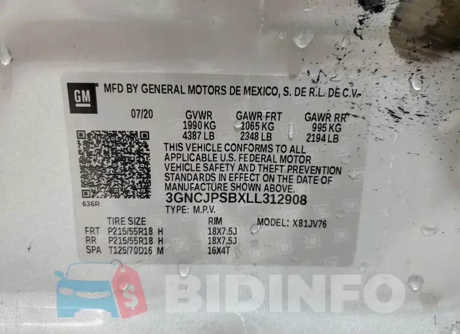 3GNCJPSBXLL312908 Photo# 13