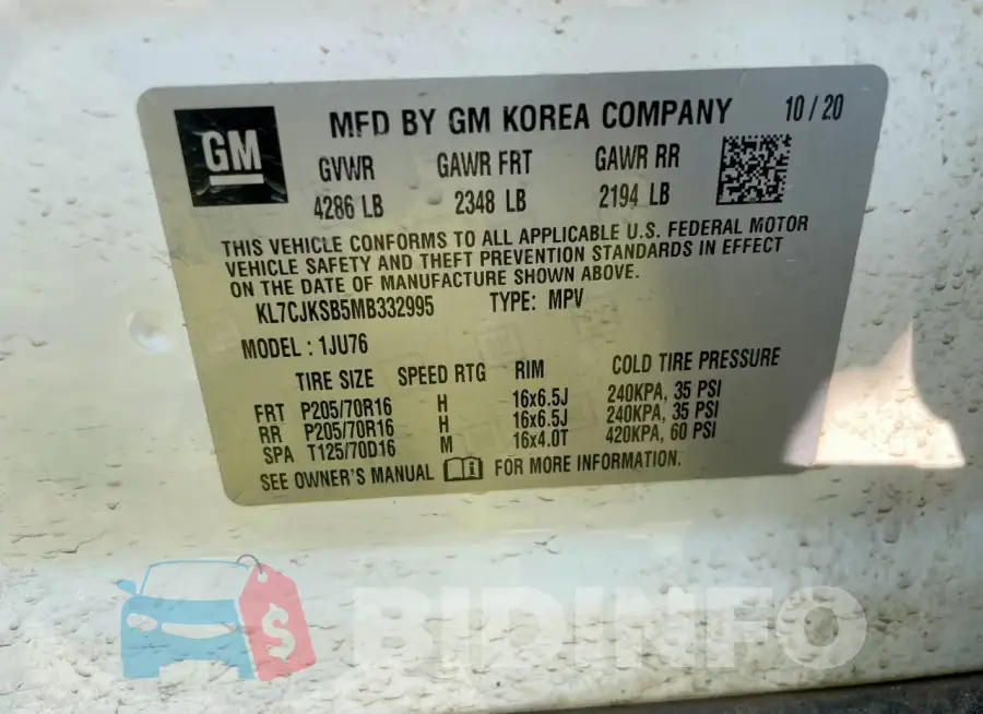 KL7CJKSB5MB332995 Photo# 10