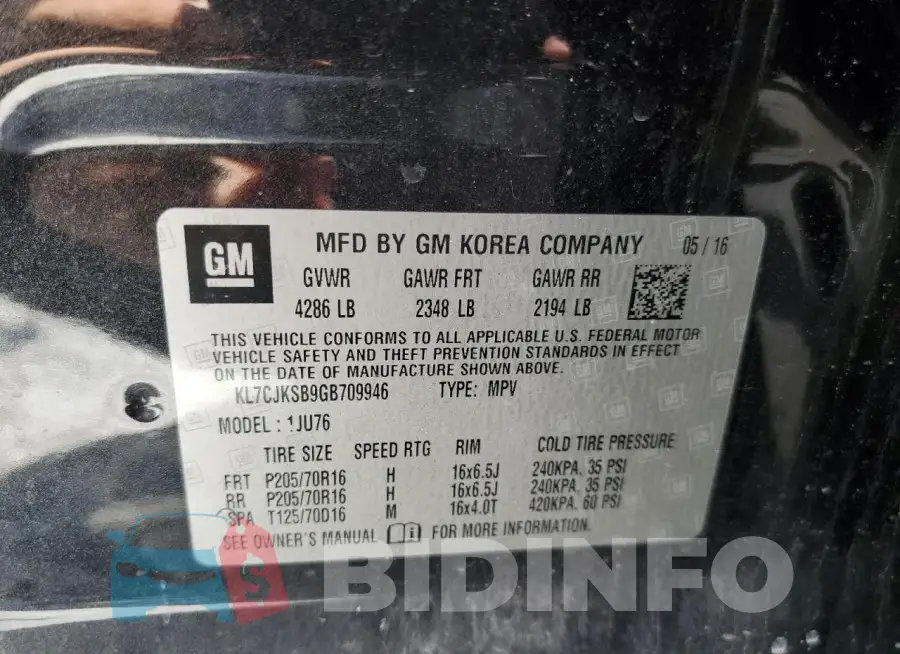 KL7CJKSB9GB709946 Photo# 13