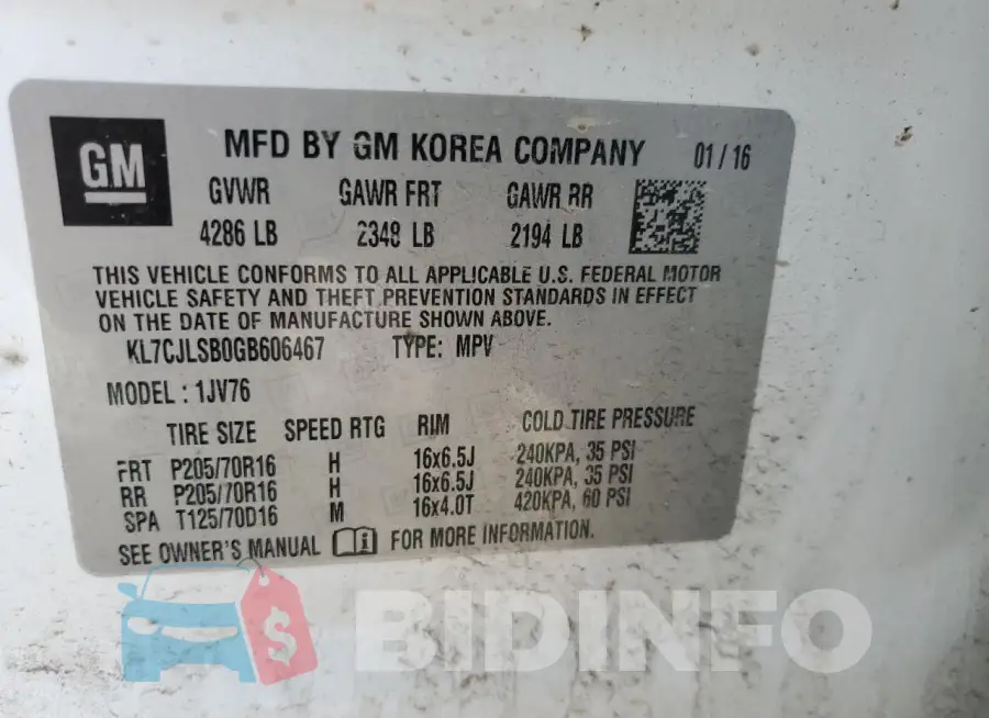 KL7CJLSB0GB606467 Photo# 13