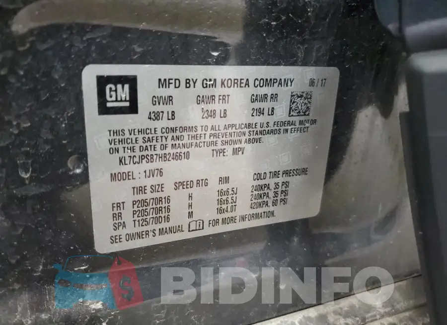 KL7CJPSB7HB246610 Photo# 13