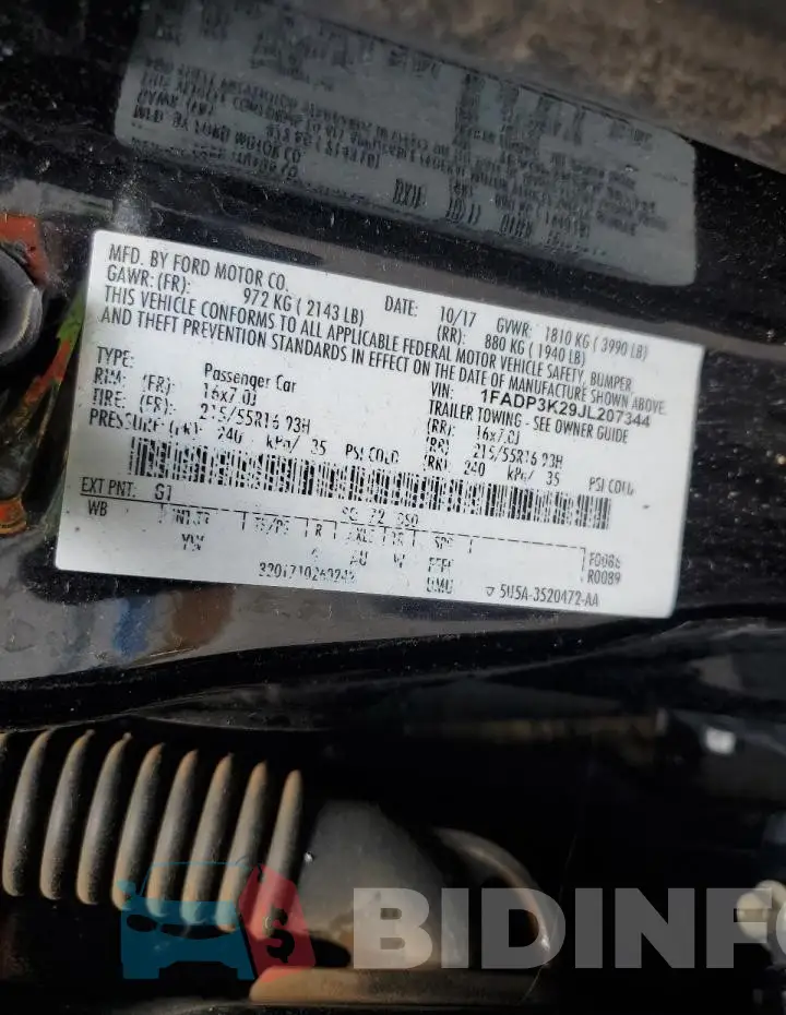 1FADP3K29JL207344 Photo# 12