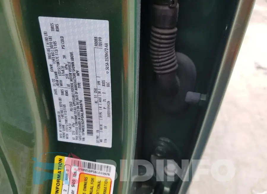 1FMEE5DP5NLB80976 Photo# 12