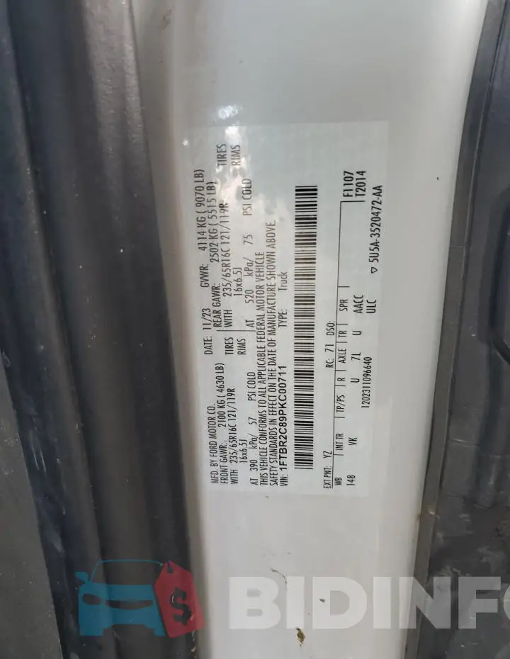1FTBR2C89PKC00711 Photo# 13