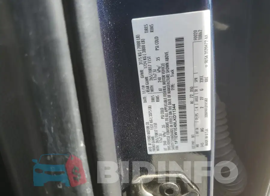 1FTEW1E49LKD11344 Photo# 12