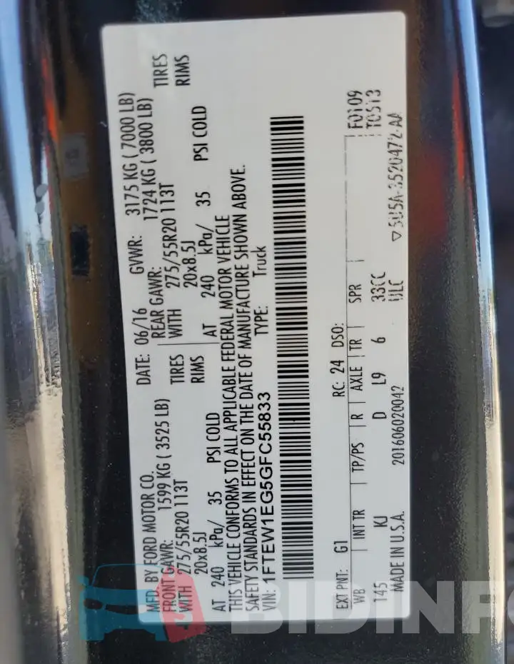 1FTEW1EG5GFC55833 Photo# 12