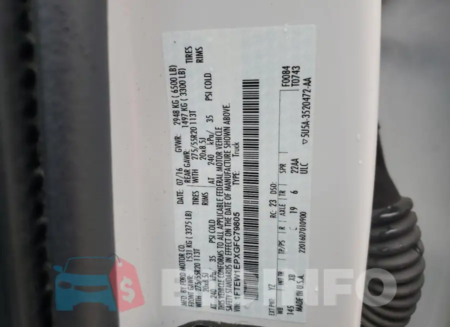 1FTEW1EPXGFC79805 Photo# 12