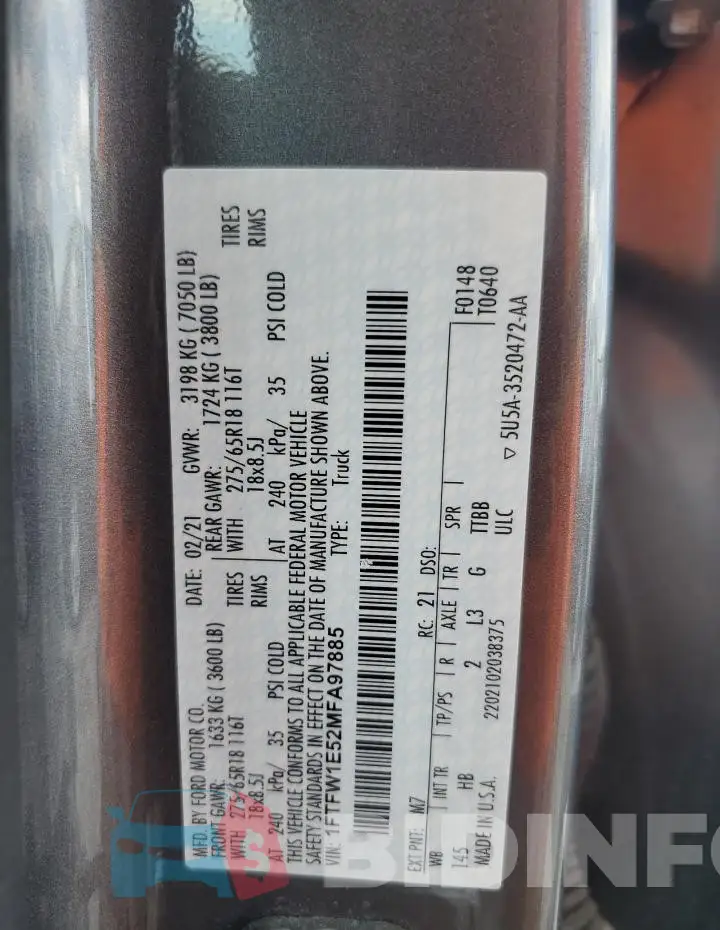 1FTFW1E52MFA97885 Photo# 12