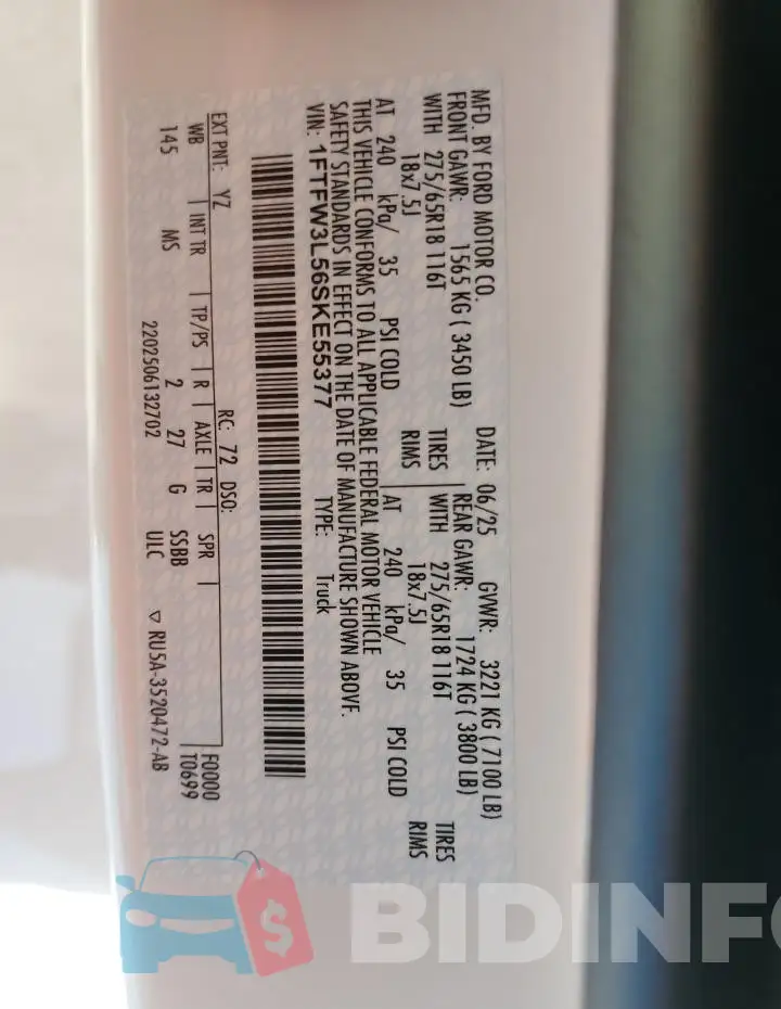 1FTFW3L56SKE55377 Photo# 12