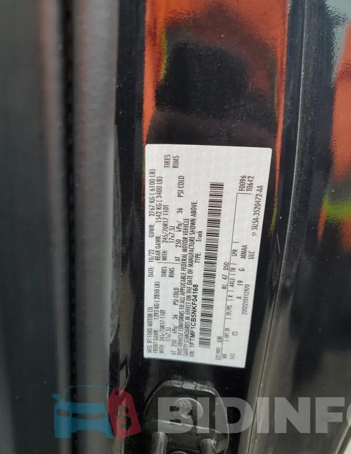 1FTMF1CB5NKF04168 Photo# 12