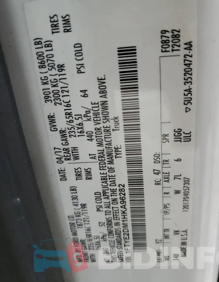 1FTYE2DM1HKA96282 Photo# 13