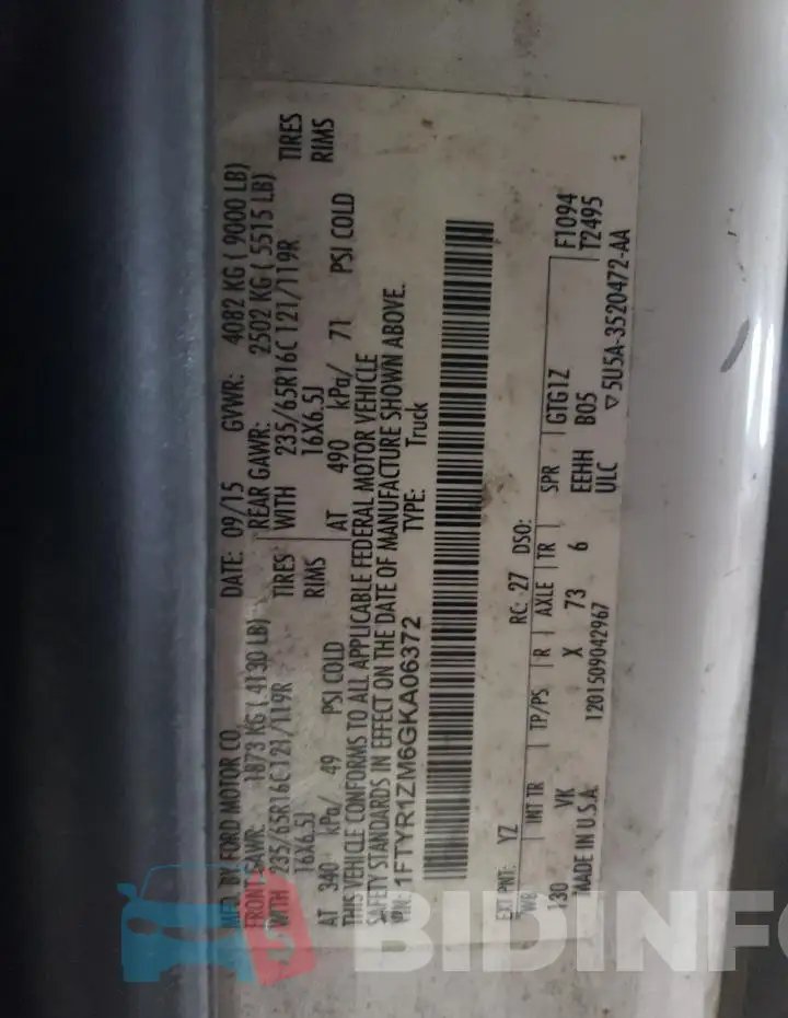 1FTYR1ZM6GKA06372 Photo# 13