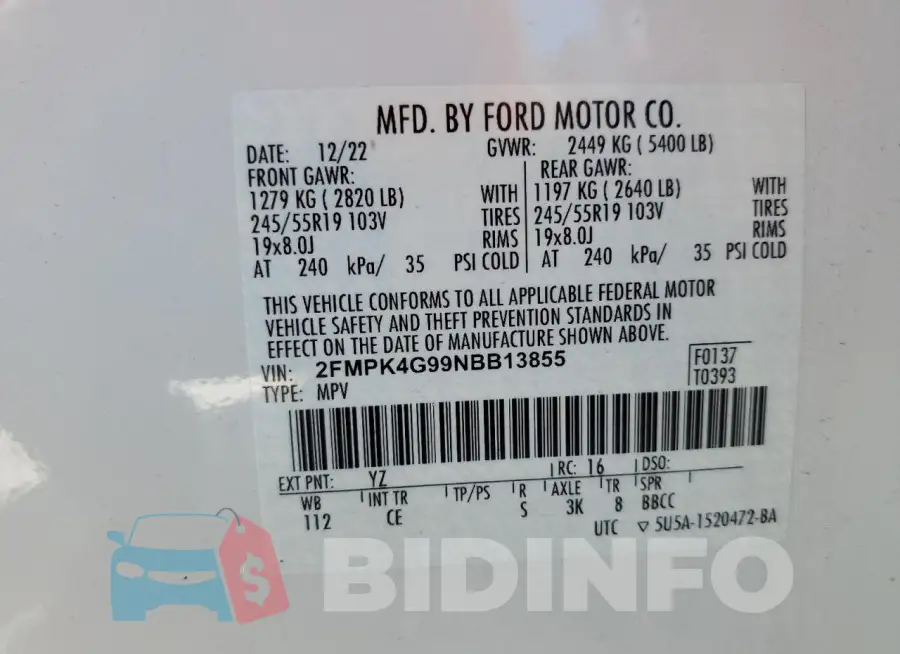 2FMPK4G99NBB13855 Photo# 14