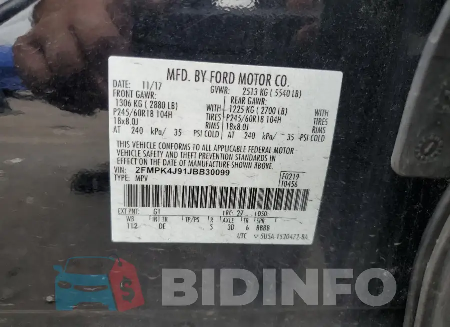 2FMPK4J91JBB30099 Photo# 13
