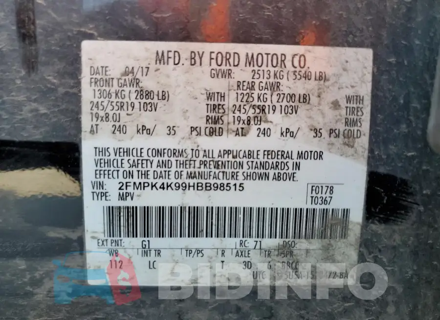 2FMPK4K99HBB98515 Photo# 14