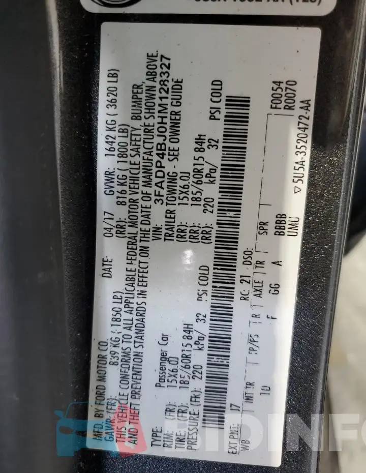 3FADP4BJ0HM128327 Photo# 12