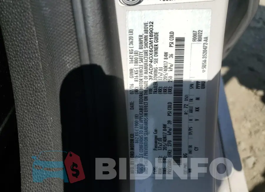3FADP4GX6GM189032 Photo# 12