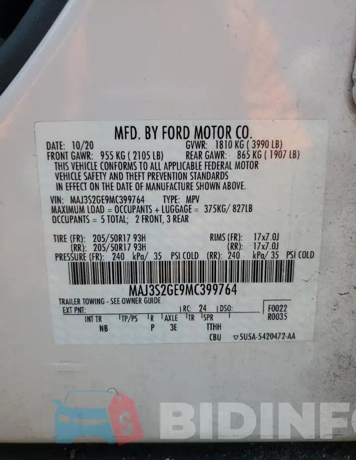 MAJ3S2GE9MC399764 Photo# 13