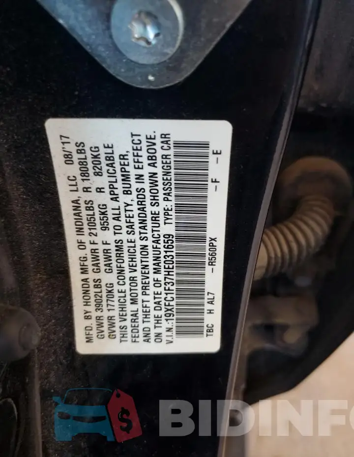 19XFC1F37HE031659 Photo# 12
